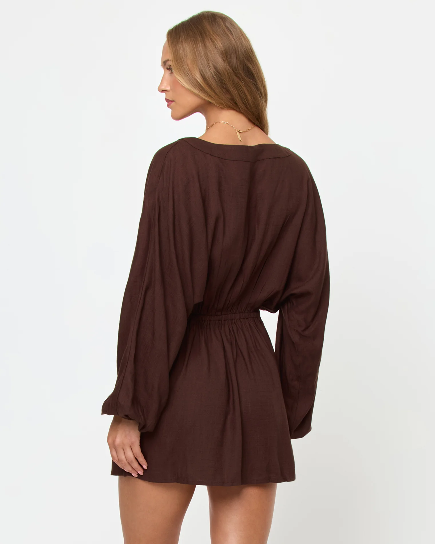 Deia Mini Dress - Espresso - Image 3